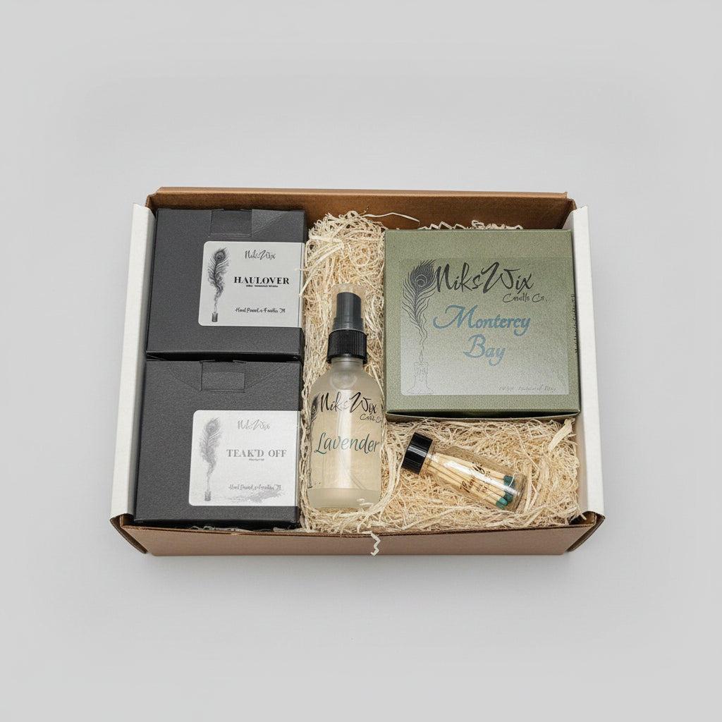 Grand Giftbox - 15oz Candle, Two 6oz Candles & a 2oz Room/Linen Spray